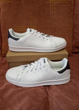 Мужские кожанные белые кроссовки  adidas stan smith