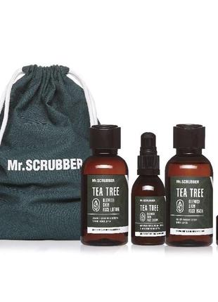 Набор для лица  mr.scrubber tea tree skin treatment + косметичка