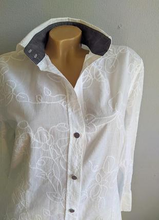 Бавовняна блуза з вишивкою, otto kern.1 фото