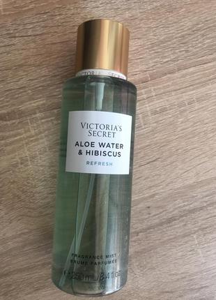 Парфюмированный спрей для тела aloe water & hibiscus victoria's secret оригинал 250 ml