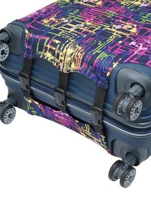 Чохол для валізи vito torelli середнього розміру фіолетовий лабіринт2 фото