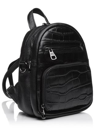 Рюкзак жіночий з натуральної шкіри чорний bags4life 5005