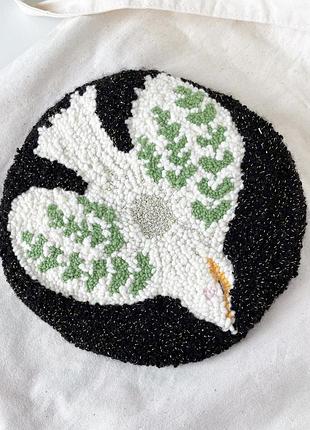 Шоппер с ковровой вышивкой punch needle шоппер с птицей ручная работа