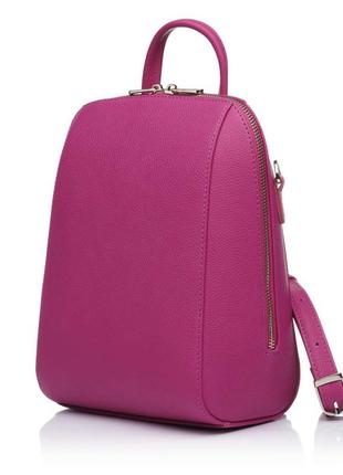 Рюкзак жіночий шкіряний фіолетовий vito torelli 1012 міні фуксія1 фото