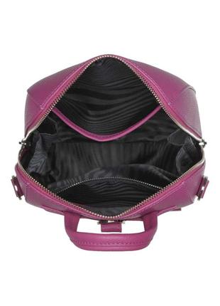 Рюкзак жіночий шкіряний фіолетовий vito torelli 1012 міні фуксія4 фото