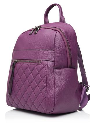 Рюкзак з натуральної шкіри жіночий фіолетовий bags4life 1119