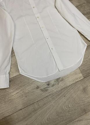 Біла чоловіча сорочка в смужку zara slim fit, р.s-m3 фото