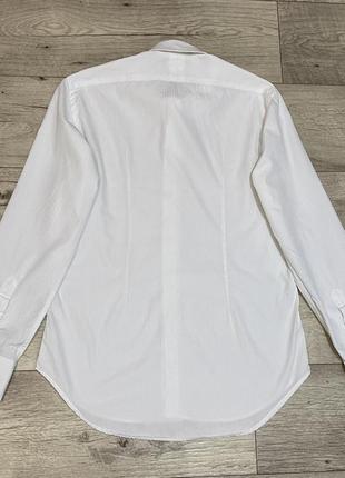 Біла чоловіча сорочка в смужку zara slim fit, р.s-m5 фото