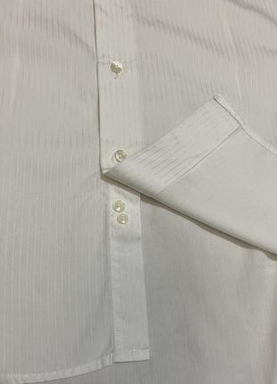 Біла чоловіча сорочка в смужку zara slim fit, р.s-m7 фото