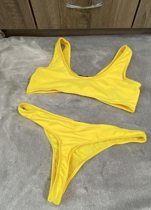 Желтый купальник от missguided раздельный4 фото