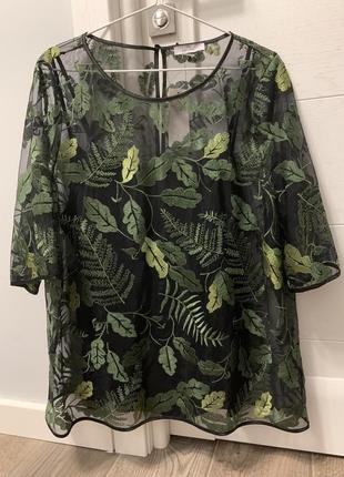 Блуза с вышивкой marks &amp; spencer /per una р. 20/4xl/481 фото