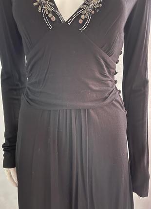 Очень красивое черное платье patrizia pepe с декором р 44(u) ручная работа2 фото