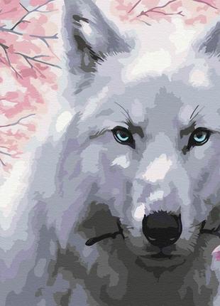 Картина по номерам волк с цветком melmil1 фото