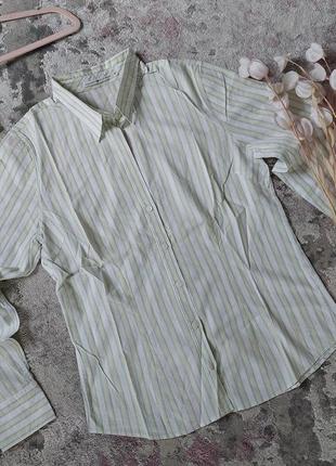 Женская рубашка в салатовую полоску tommy hilfiger(38-40 размер)