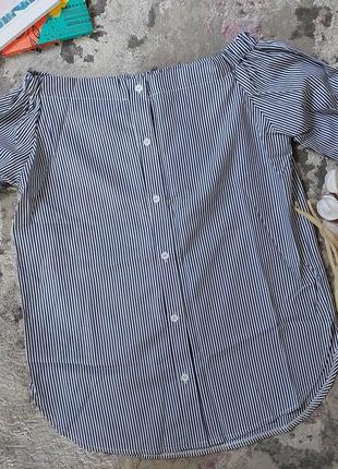 Блуза в синюю полоску и открытыми плечам cool ise(38 размер)2 фото