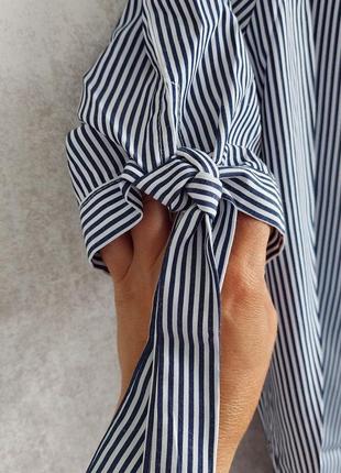 Блуза в синюю полоску и открытыми плечам cool ise(38 размер)7 фото