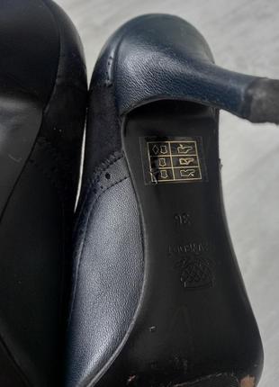 Полностью кожаные туфли лодочки на удобном каблуке4 фото