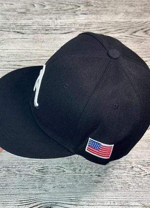 Стильная кепка бейсболка унисекс декор вышивка флаг америки цвет черный (55-60)8 фото