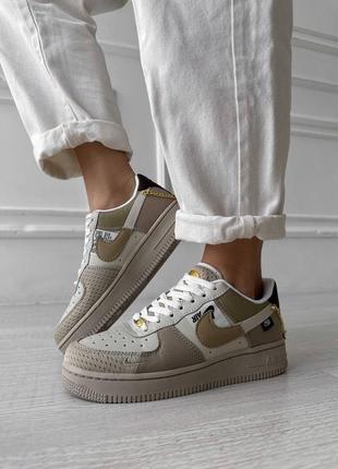 Стильные женские кроссы nike air force new beige