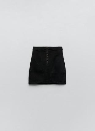 🖤 черная мини юбочка от zara6 фото