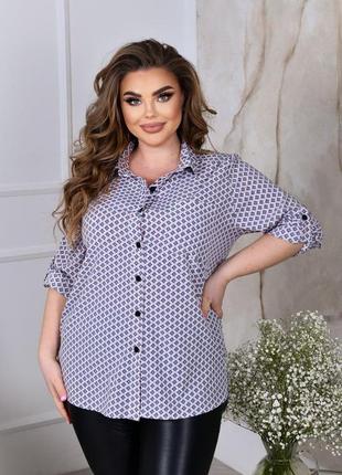 Женская рубашка с длинным рукавом софт на пуговицах большие размеры2 фото