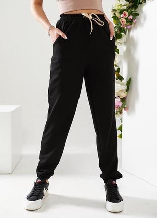 Женские спортивные штаны с высокой посадкой из двухнитка норма и батал6 фото