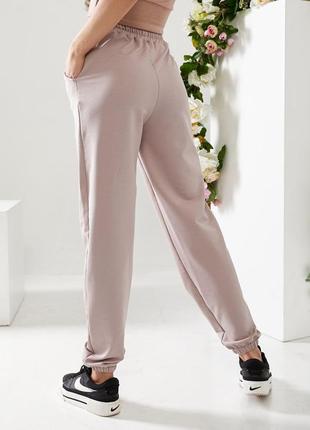 Женские спортивные штаны с высокой посадкой из двухнитка норма и батал10 фото