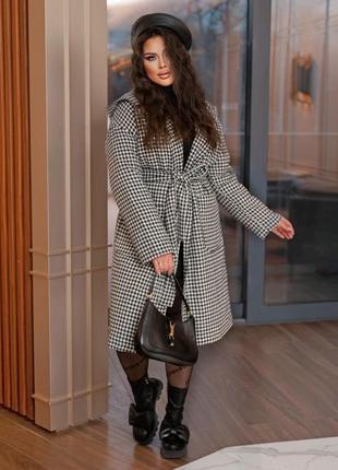 Тепле осіннє пальто жіноче турецький кашемір норма і батал7 фото