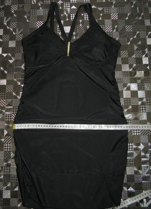 Черное пляжное купальное платье туника верх купальник танкини7 фото