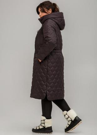 Модное женское демисезонное стеганое пальто новелла из плащевки3 фото