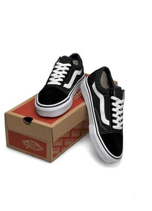 Кеди vans old skool black white premium