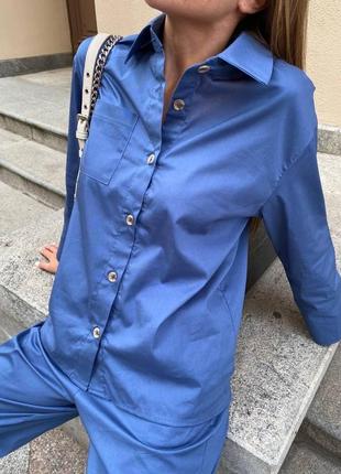 Костюм жіночий літній сорочка з брюками тканина бавовна весна-літо розміри норма7 фото