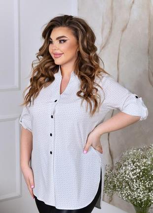 Женская рубашка с длинным рукавом софт на пуговицах большие размеры6 фото