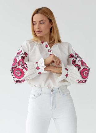 Оригинальная блуза-вишиванка с длинным рукавом норма2 фото