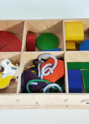 Набір hega монтессорі 2 ігровий розвиваючий кольоровий в коробці 32 елементів2 фото