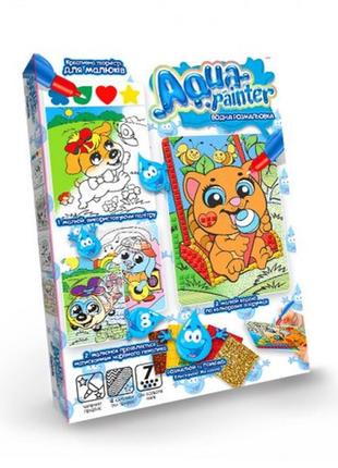 Водна розмальовка aqua painter 09 кошеня (4 картинки+блискуча мозаїка) (у) (18)tm danko toys