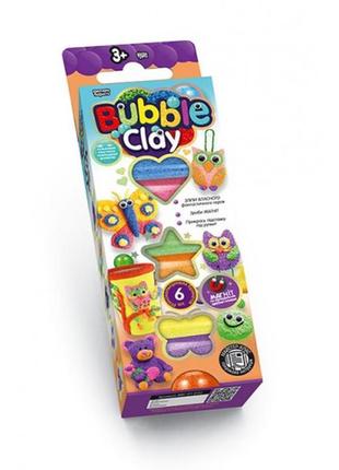 Шариковый пластилин bubble clay 6цветов+сделай магнит бабочка danko toys (1/30)