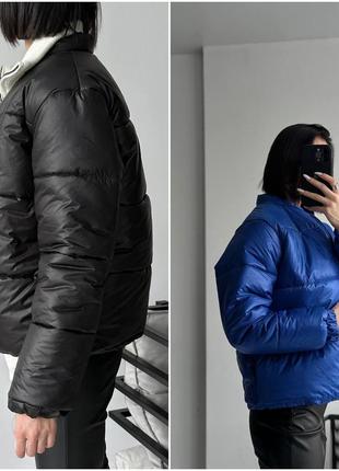 Короткая женская зимняя куртка плащевка на силиконе 250 норма2 фото