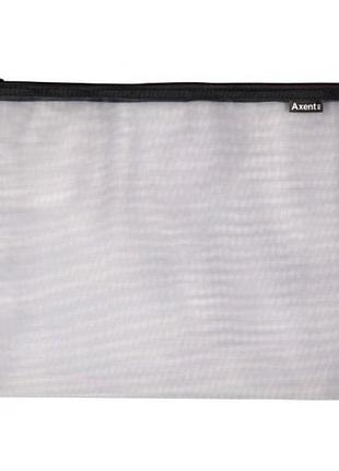 Папка-конверт в5+ на блискавці axent 1491-03 прозора сіра (1/10)