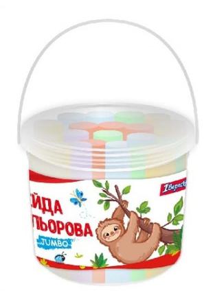 Мел цветной 16шт jumbo 400480 в ведре zoo land yes(1/10)