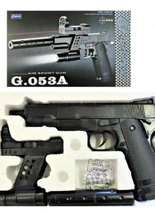 Пістолет з пульками galaxy beretta 92 g053a пластиковий в коробці 27х17х4 см