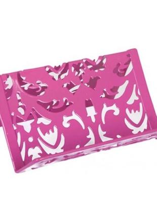 Подставка для визиток buromax 6226-10 металлическая 100*97*47мм розовый(1)1 фото