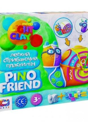 Пластилін легкий стрибаючий набір 20 шт.+ фігурка райлі окто 70037 moon light clay pino friend