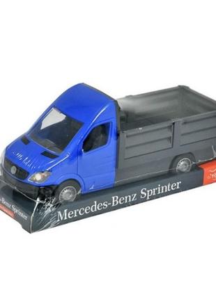 Автомобіль  mercedes - benz sprinter  бортовий (синій) на планшетці 12*28 см tigres