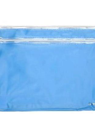 Папка-конверт а4 на блискавці axent 1427-07 прозора блакитна (1)