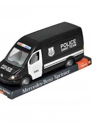 Машина mercedes - benz sprinter бус грузовой (черный) 12*28*1 см на планшетке тм tigres