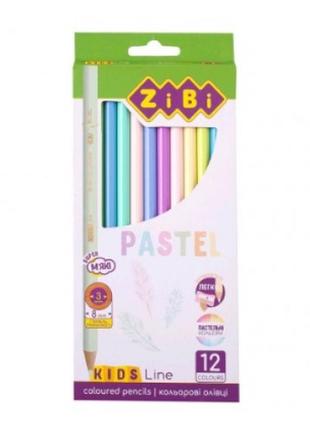 Карандаши цветные zibi 12 цв 2470 pastel kids line (1/24)