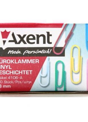 Скрепки axent 4106 цветные 28мм 100шт (1/20)