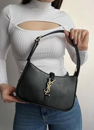 Сумка на плече yves saint laurent hobo black