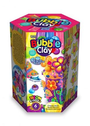 Ваза з кулькового пластиліну bubble clay 01 (2 заготівки+6 неонових кол+зроби магніт) (у)(8)дт